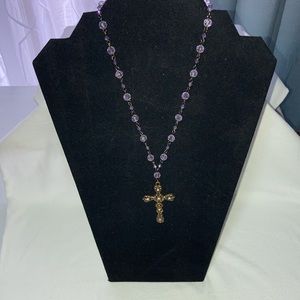 Vintage lavender faux gemstone necklace